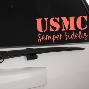 USMC United States Marine Corps Stencil Font Semper Fidelis Vinyl Decal Sticker, Premium Matte & Glossy Vinyl image 2