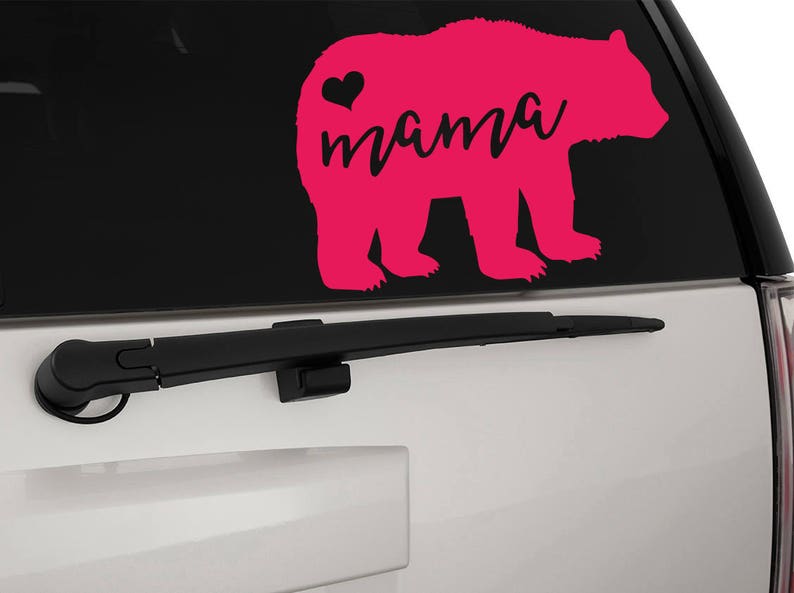 Mama Bear with Heart Vinyl Decal Sticker, Premium Matte & Glossy Vinyl image 5