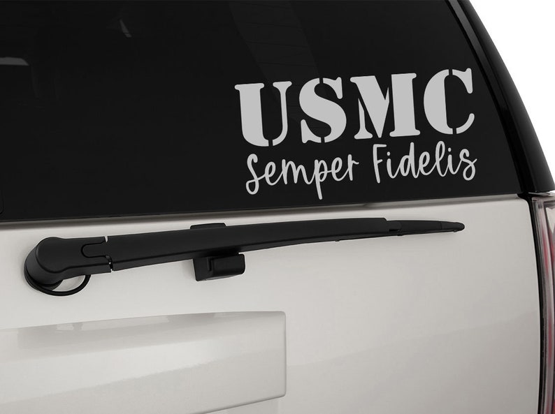 USMC United States Marine Corps Stencil Font Semper Fidelis Vinyl Decal Sticker, Premium Matte & Glossy Vinyl image 9