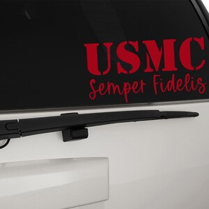 USMC United States Marine Corps Stencil Font Semper Fidelis Vinyl Decal Sticker, Premium Matte & Glossy Vinyl image 3