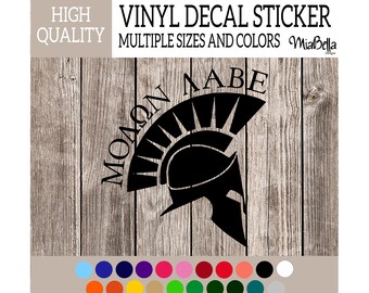 Molon Labe Spartan Helmet Vinyl Decal Sticker, Premium Matte & Glossy Vinyl