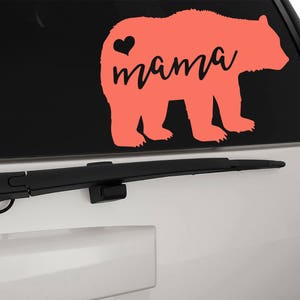 Mama Bear with Heart Vinyl Decal Sticker, Premium Matte & Glossy Vinyl image 3