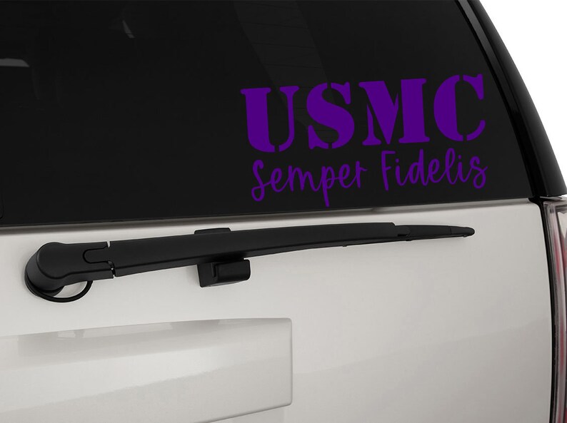 USMC United States Marine Corps Stencil Font Semper Fidelis Vinyl Decal Sticker, Premium Matte & Glossy Vinyl image 7