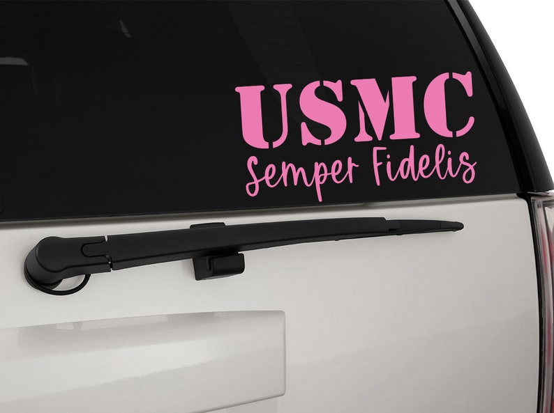 USMC United States Marine Corps Stencil Font Semper Fidelis Vinyl Decal Sticker, Premium Matte & Glossy Vinyl image 6