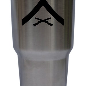 USMC Chevron Rank Insignia United States Marine Corps Decal For 30oz Travel Mug Premium Matte & Glossy Vinyl DECAL ONLY E3 LCpl W4 H3 Zoll