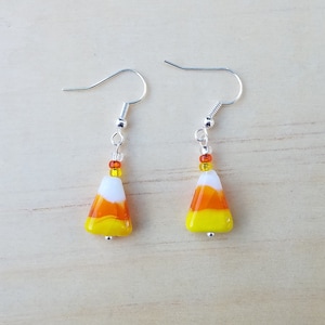 Candy Corn Dangle Earrings Halloween