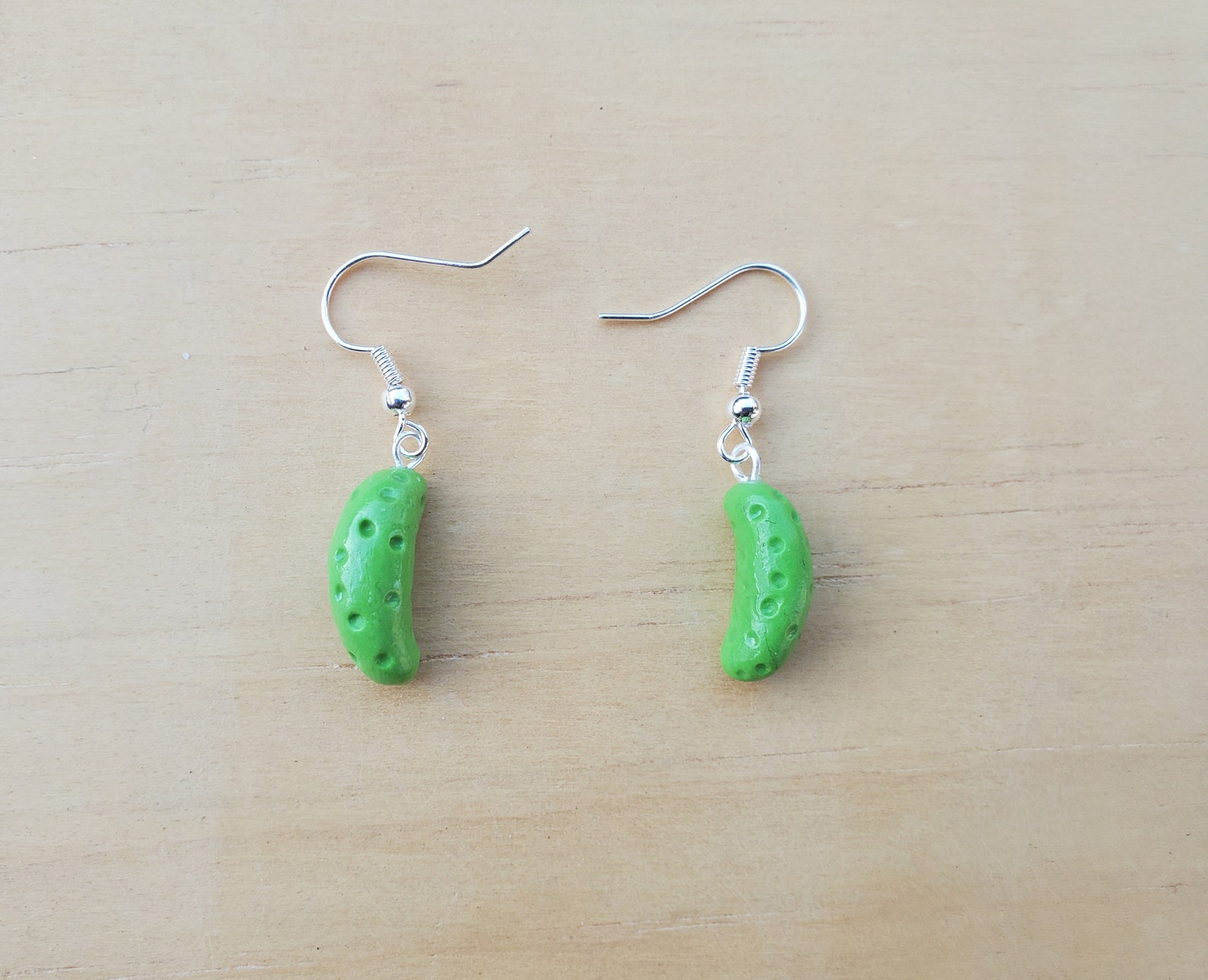 Handmade Pickle Dangle Earrings / Polymer Clay / Jewelry Etsy