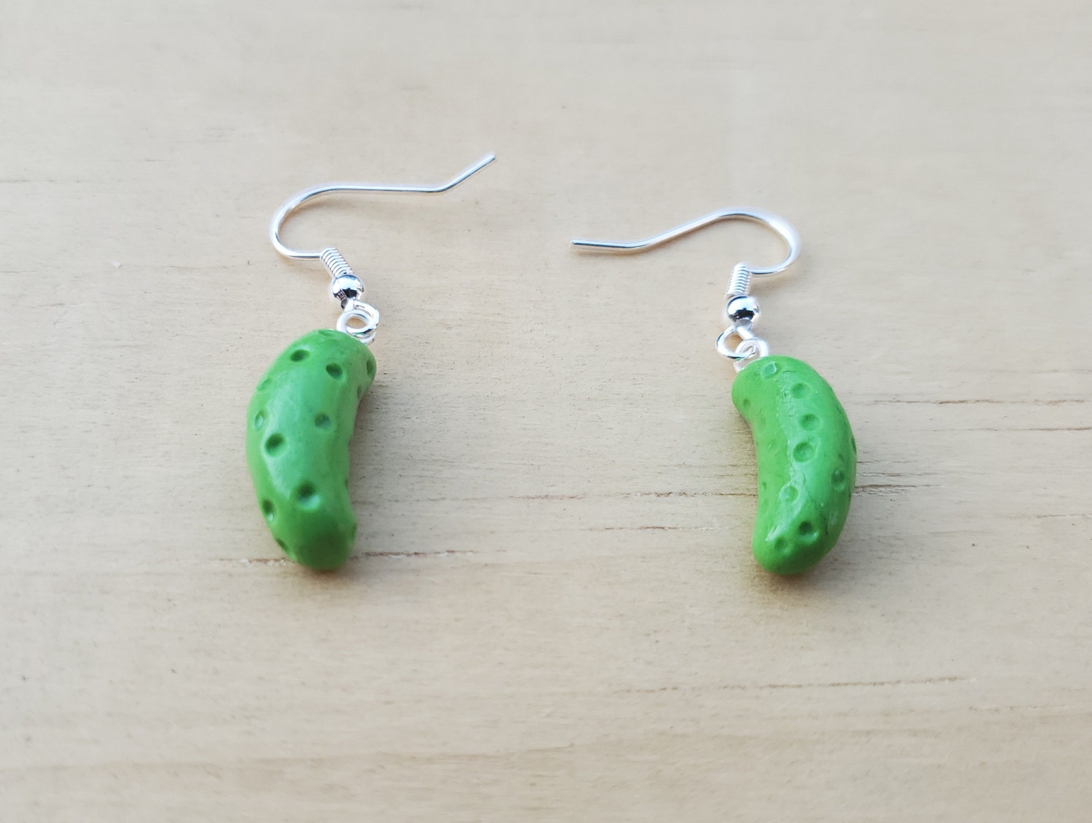 Handmade Pickle Dangle Earrings / Polymer Clay / Jewelry Etsy