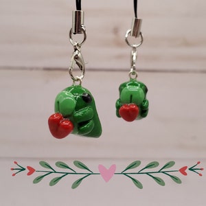 Valentine&#39;s Hollow Knight Grub Charm | Polymer Clay Keychain, Phone Charm, Planner Charm, Kawaii Clay Charm, Hollownest, Heart Charm
