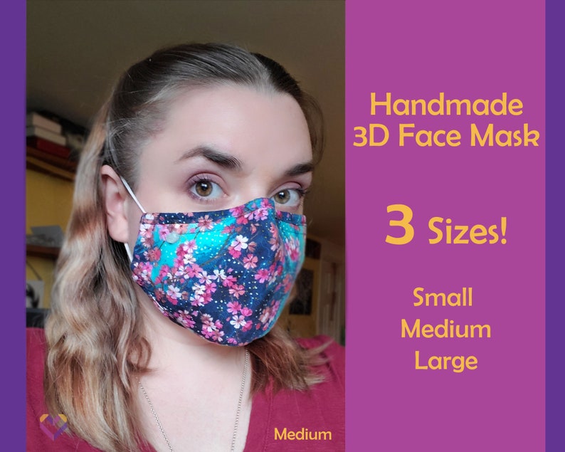 PDF Sewing Mask Pattern and Tutorial Fitted Face Mask, Triple Layer Fabric, Filter Pocket, Nose Wire Sizes Small, Medium and Large image 4