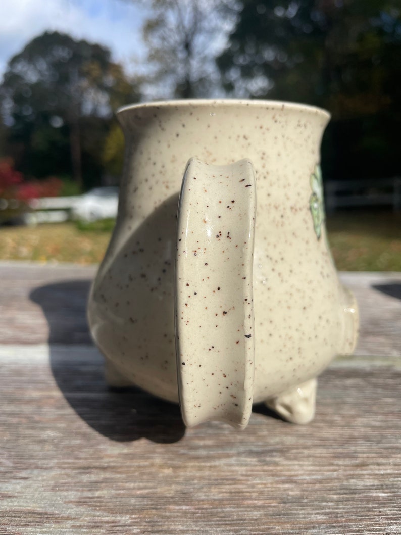 Plant parent pottery mug with feet, plant lover gift, plant lover mug, pottery mug, plant mom, plant dad, plant gifts, funny plant gift, mug image 6