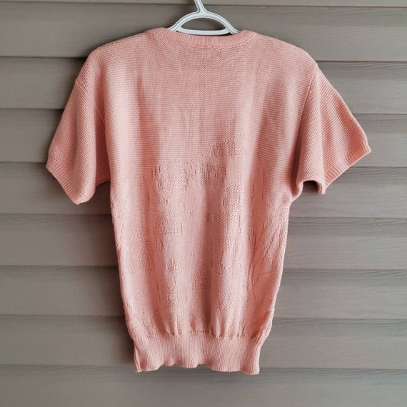 NWT vintage 80's 90's size S pastel peachy pink e… - image 4