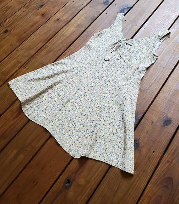 DBY S/M vintage 90's sage green daisy sunflower f… - image 6