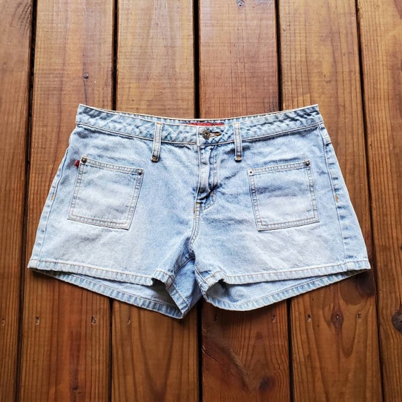 デニム・ジーパン overdue flair : 25SS / LOW RISE DENIM SHORTS (LIGHT BLUE) il_fullxfull.5659110274_a41f.jpg