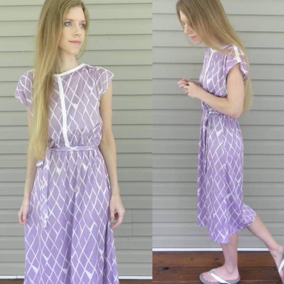 Sears size 12 S/M vintage 60's 70's pastel lilac … - image 4