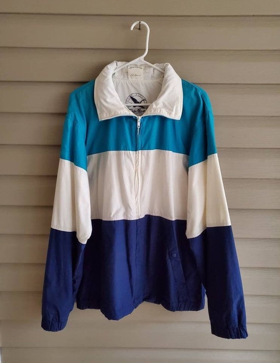 Eddie Bauer men's M vintage 80's blue and white c… - image 9