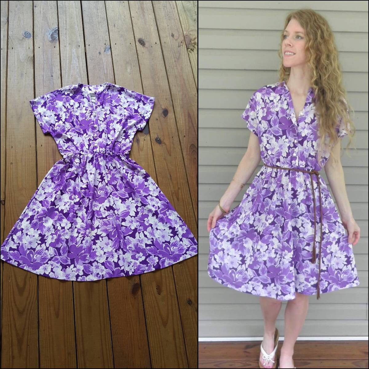 Hibiscus Purple Flower Girl Dress