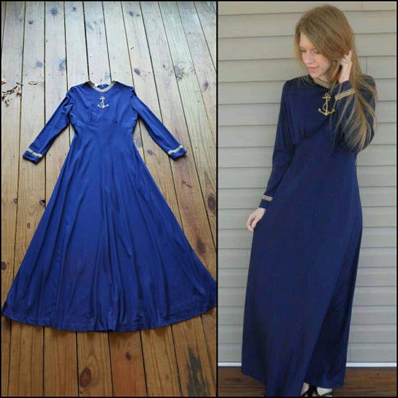 Vintage 60's 70's Pat Richards M / L royal blue na