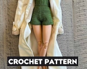 Crochet Short Romper Pattern: 1/6 Scale Doll (PDF Pattern)
