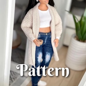 CROCHET PATTERN, Julieb Cardigan Pattern, Crochet Cardigan Pattern, Crochet Pattern, Crochet, Pattern, Cardigan, 1/6scale