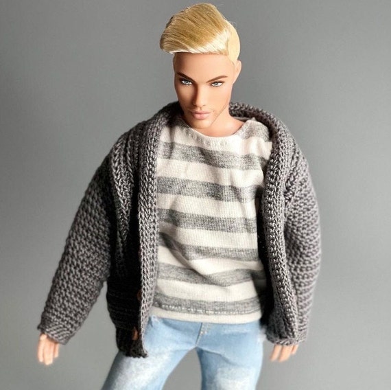 CROCHET PATTERN, Ken Doll Cardigan Pattern, Crochet Cardigan