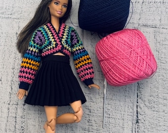 Crochet Granny Cardigan Pattern: Doll Clothes (PDF Pattern)