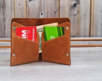 Personalized Leather Wallet, Men's Wallet, Minimalist Wallet, Business Card Holder, Leather Bi-fold, Thin Leather Wallet, Leather Card Case
