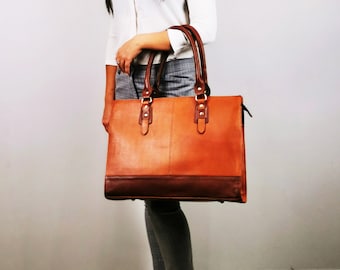 Laptop Bag Women, Business Leather Bag, Leather Shoulder Bag, Bags for Women, Anniversary Gift, Women Messenger Bag, Briefcase Women