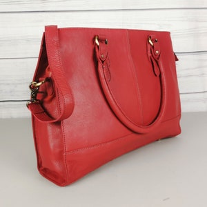 Kayla + Ava mini red soft vegan leather simple small crossbody handbag  purse