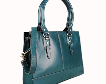 Handmade leather work bags, Laptop Bag Women, Women’s fashion tote bags for laptops, Shoulder Purse, Handbag Women, Leather Gift for Women