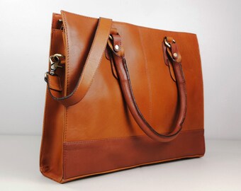 Personalized Leather Laptop Bag Women, Briefcase Women, Shoulder Bag, Leather Handbag, Leather Crossbody Bag, Bags for Women, Messenger Bag