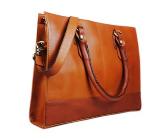 Personalisierte Leder Laptoptasche Frauen, Aktentasche Frauen