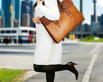Leather Shoulder Bag, Leather Handbags, Leather Messenger Bags for Women, Leather Briefcase Women, Leather Bags for women, Travel Laptop Bag