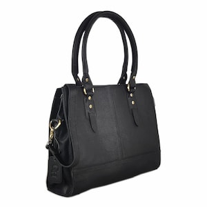 Laptoptasche aus Top Leder, 15-Zoll-Laptoptasche für Damen, Damen-Laptoptasche mit Fächern, schwarze Ledertasche, Umhängetasche