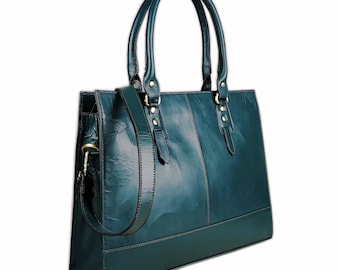Personalized Leather Laptop Bag Women, Leather Crossbody Bag Women, Leather Messenger Bag Women, Laptop satchel bags for women work tote bag