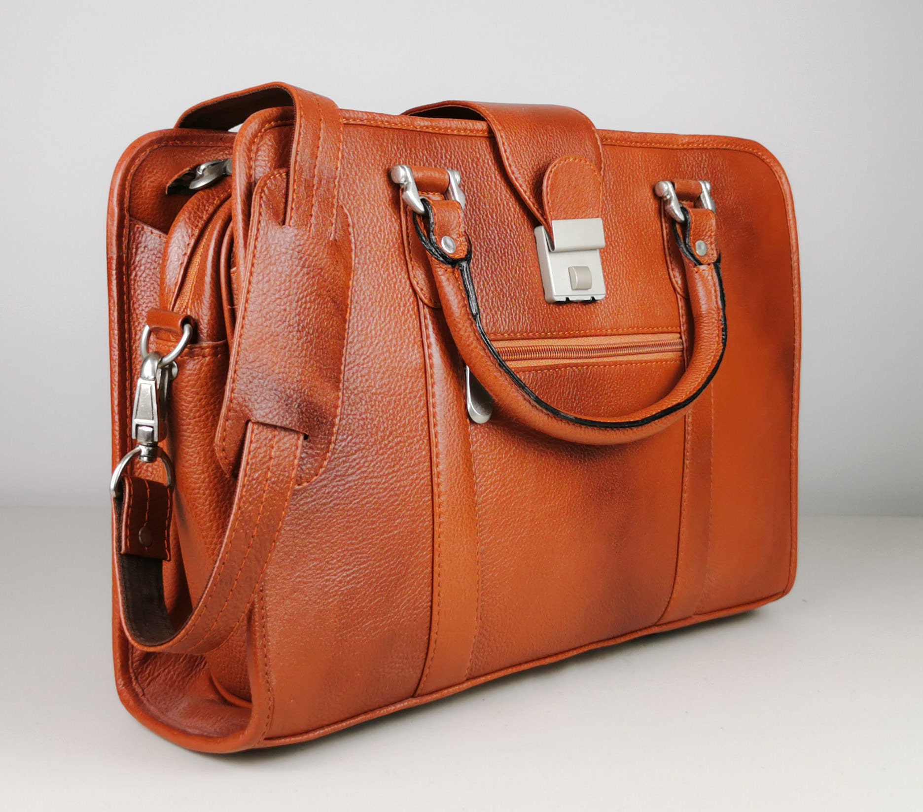 FST Genuine Leather Men's Portfolio Bag 779CA4211 Brown - Santa Clara main image 0