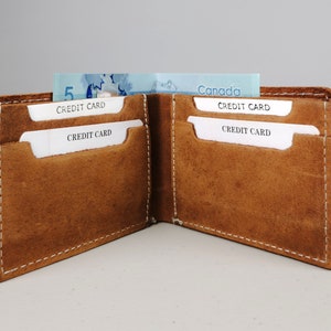 Portafoglio in pelle inciso, Portafoglio in pelle da uomo, Porta biglietti da visita, Portafoglio in pelle sottile, Portafoglio minimalista, Portafoglio Bifold, Portafogli personalizzati