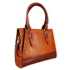 Laptoptaschen für Damen, Arbeitstaschen mit Fächern, Crossbody Ledertasche Damen, Langlebige Laptoptaschen aus Leder, Modische Reisetasche