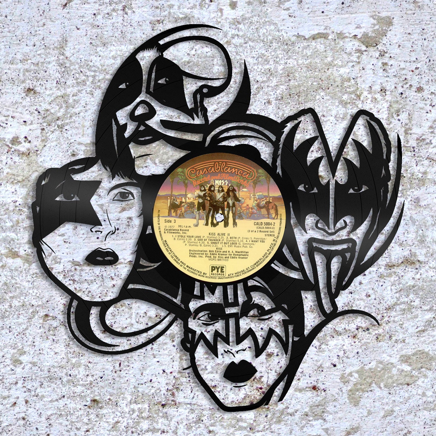 Kiss Wall Art Kiss Record Wall Art Kiss Vinyl Record Art Etsy