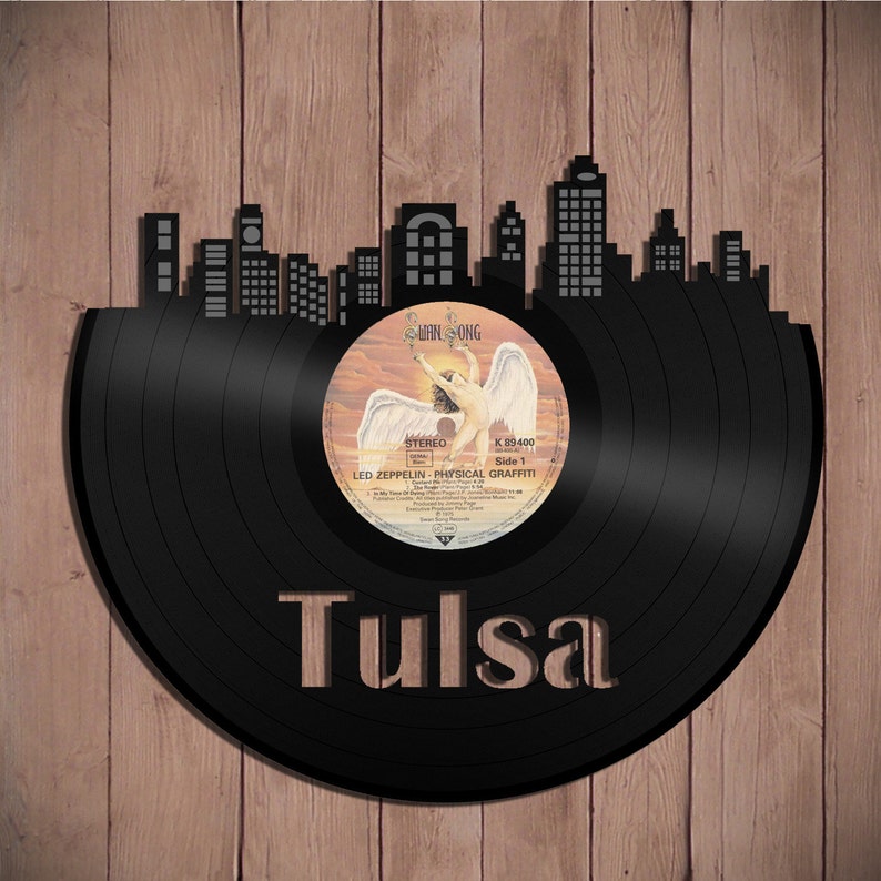 Skyline Wall Decor Tulsa Skyline Cityscape Vinyl Record Etsy