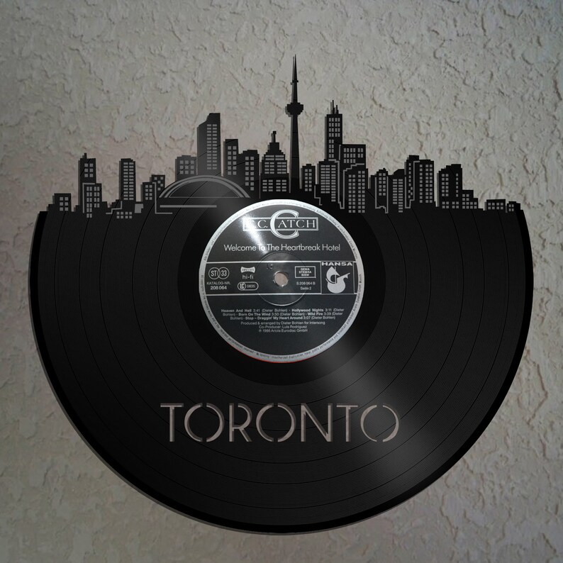 vinyl wall art wall decor toronto skyline toronto | etsy