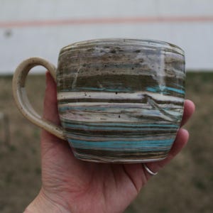 Marbled Clay Wheel Thrown Ceramic Mug