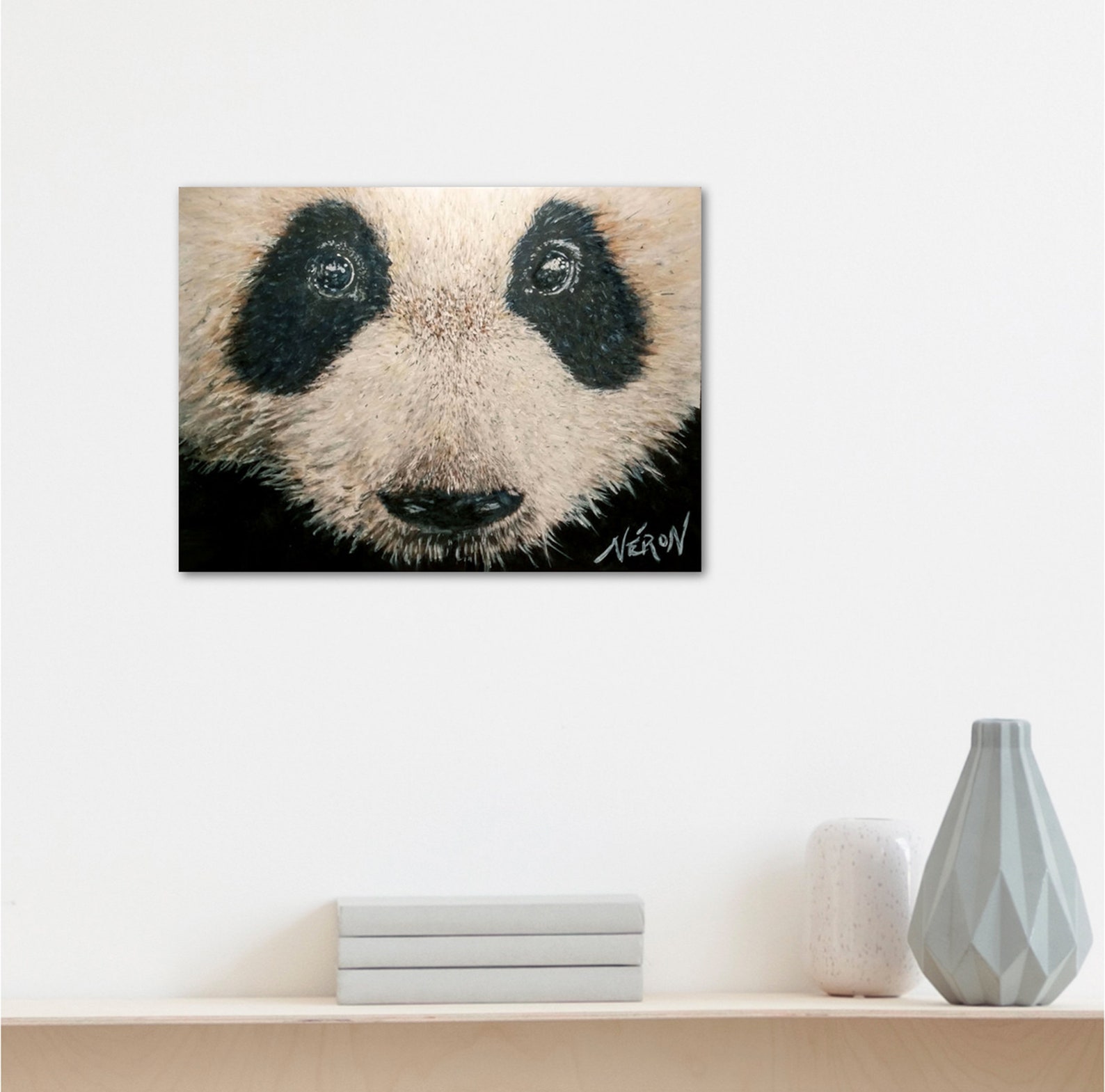 PANDA REALISTIC PAINTING fine art animal animal wall art | Etsy
