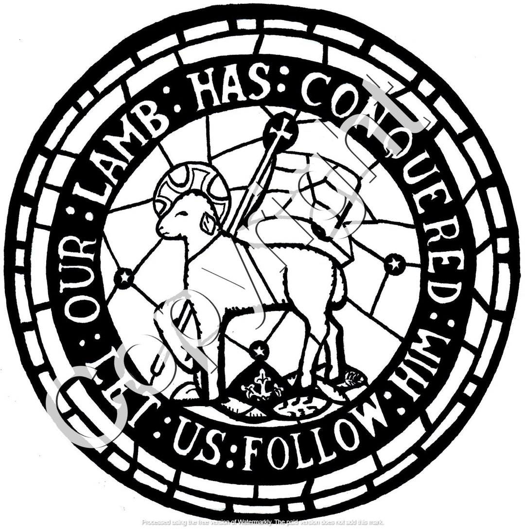 Moravian Seal Stained Glass Adult Coloring Page Etsy