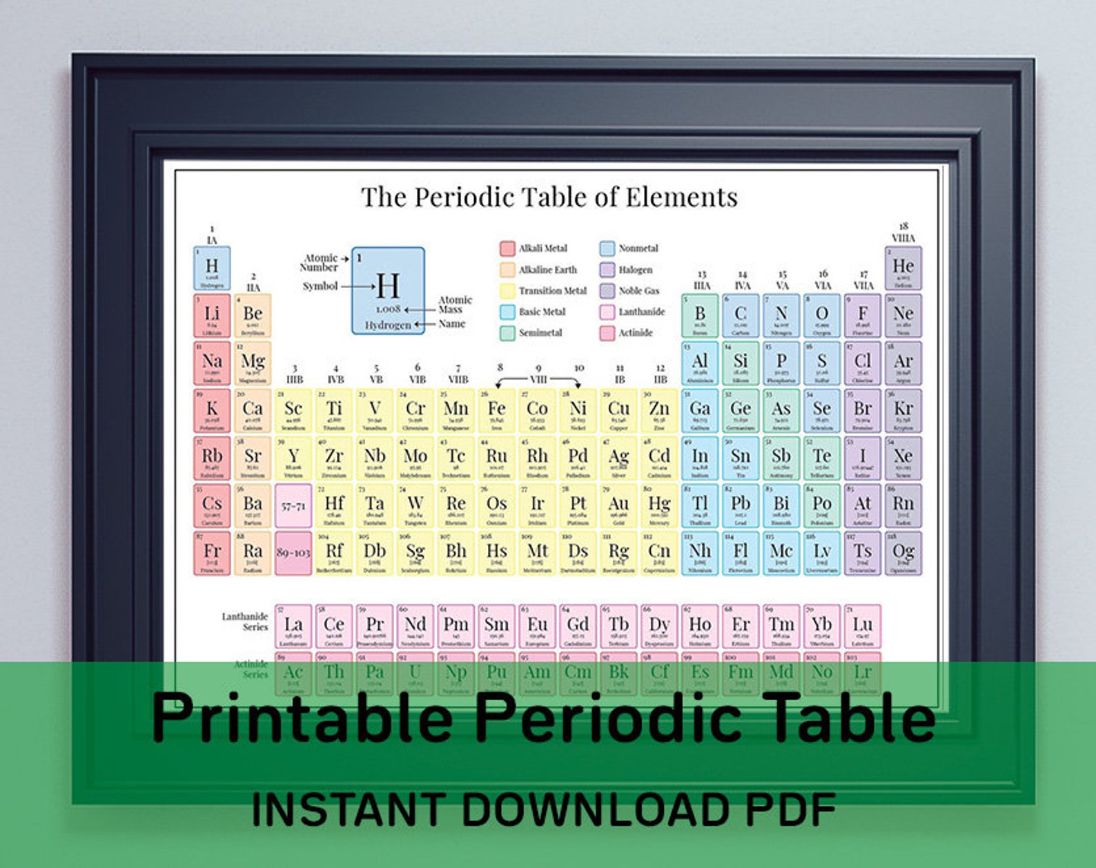 printable periodic table instant download pdf and jpg files etsy
