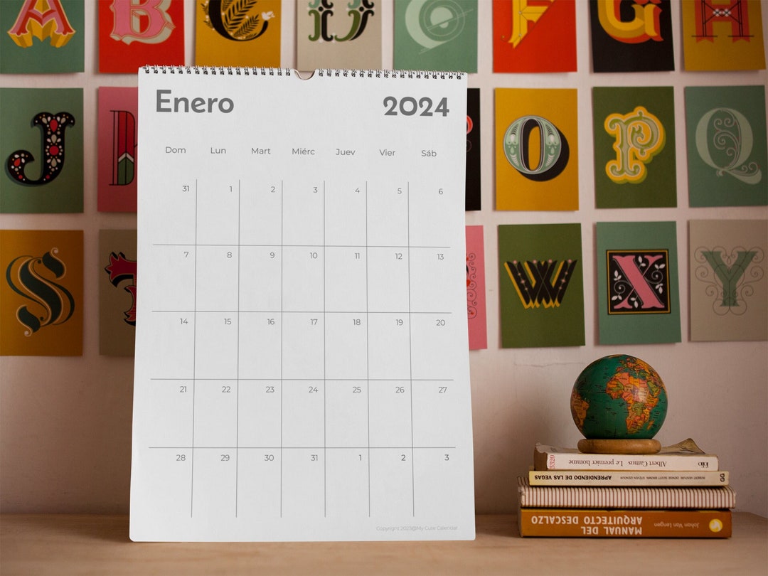 2023 2024 Spanish Monthly Calendar Portrait and Landscape Printable PDF