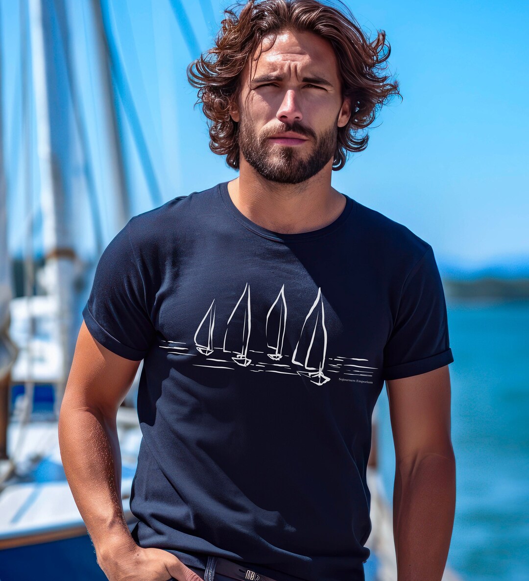 Bellacanvas 3001, Men's T-shirt, Sailboats, Water, Sailboating Shirt ...