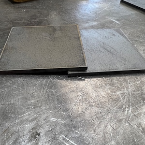 1/4th thick, steel, a36 plate, square, raw steel, unfinished.