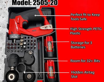 Packout Drawer Insert compatible with Milwaukee M12 FUEL Installation Drill Driver | Custom Toolbox Tray Fits 2, 3 & Multi-Depth Drawers