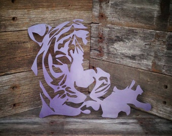Louisiana tiger face, Louisiana, Baton Rouge, tiger, boot, metal decor, wall art, wall decor, art, state, metal, man cave, home decor